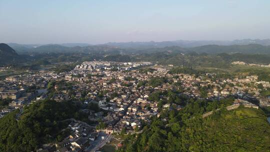 贵州贵阳花溪区青岩古镇航拍视频素材