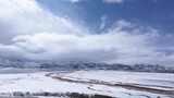 航拍青藏高原青海祁连山脉天境祁连雪山雪景高清在线视频素材下载