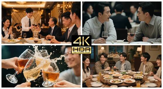 朋友聚会举杯畅饮 酒局 饭局