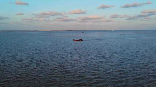 黄海 南通如东 通州湾灯塔 滩涂海面