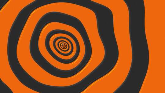 Trippy黑色和橙色圆圈图案抽象背景