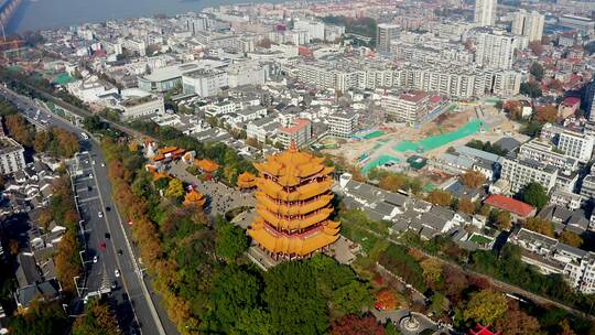 武汉黄鹤楼航拍地标片段5