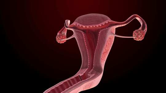 女性生殖系统。3D渲染视频素材模板下载