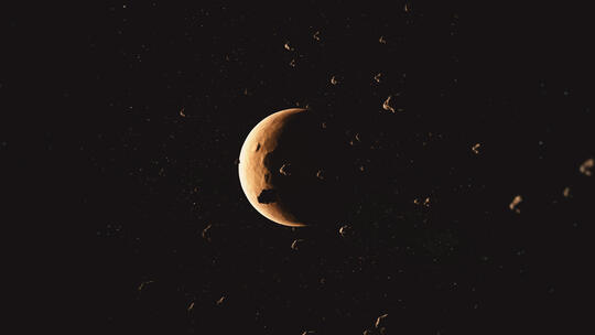 宇宙中的火星陨石群视频素材模板下载