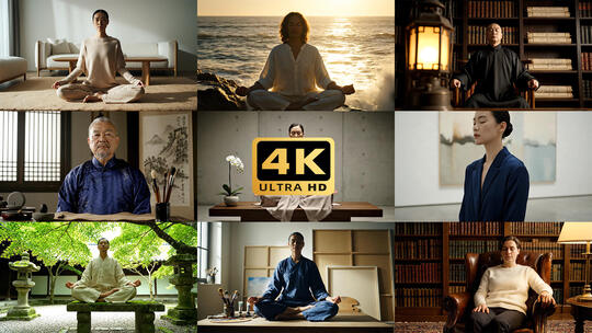 冥想静坐画面合集高清在线视频素材下载