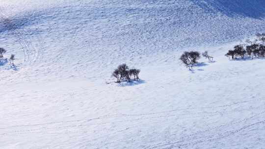 冬季内蒙古乌兰布统雪景航拍