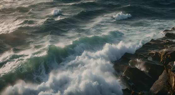 大海海浪阳光海洋浪花海水大气震撼开场片头