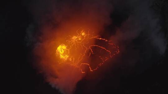 火山爆发火山喷发视频红色高温岩浆高清实拍