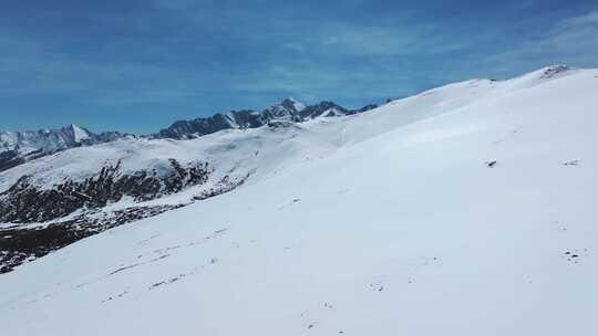 雪宝顶徒步旅行素材