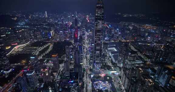 4K宣传片深圳福田悟3夜景航拍素材