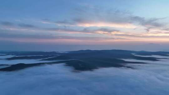 航拍黎明辽阔山川云海朝阳