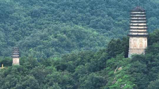 辽宁葫芦岛妙峰山双塔历史文物合集视频素材模板下载