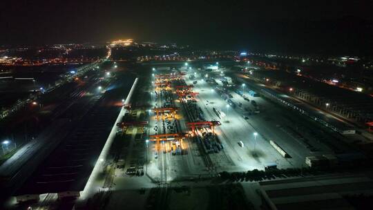 重庆西部物流园夜景视频素材模板下载