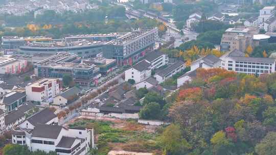 浙江绍兴越城区航拍城市风景风光素材