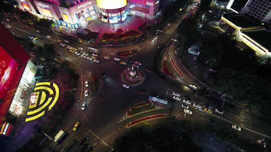 航拍 南京 新街口 夜景