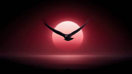 雄鹰展翅翱翔天际雄姿英发气势磅礴