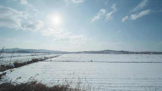 威海冬天雪景电视剧电影棚拍绿幕实拍素材8k