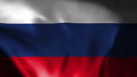 俄罗斯国旗随风飘扬。海上挥舞俄罗斯国旗的