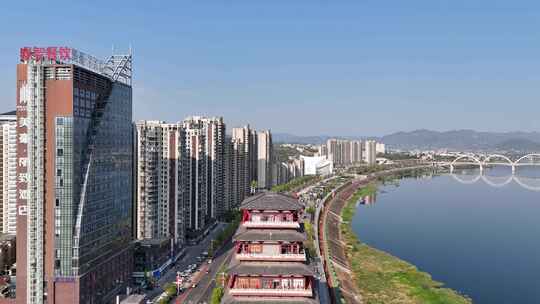 陕西安康美术馆安康西城阁航拍合集