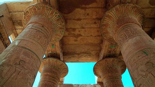 拉美西斯二世神庙的石柱大厅视频素材模板下载