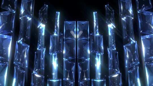 蓝色水晶玻璃动态背景