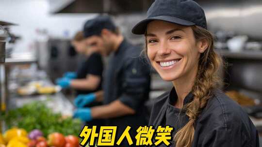 外国人微笑外国人生活