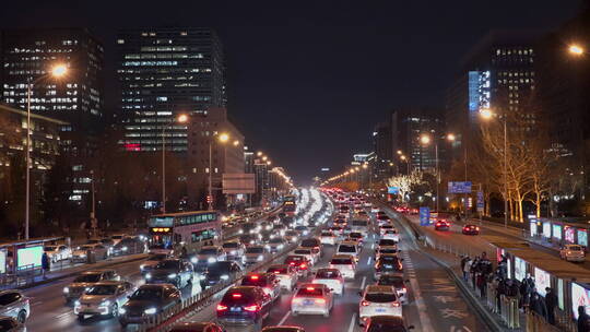 车流空镜 城市夜景车流