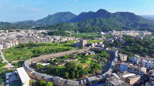 航拍福建漳州平和庄上土楼乡村风光