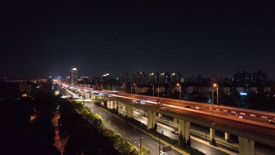 沪闵高架路夜景