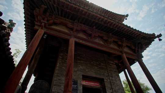 榆次老城城隍庙古建钟楼特写