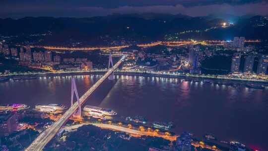 重庆东水门大桥夜景视频素材模板下载
