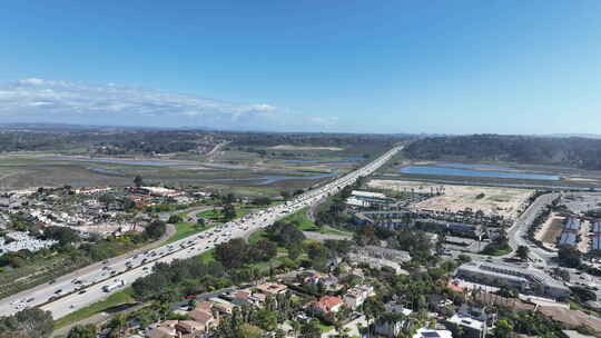 加州5号州际公路圣地亚哥高速公路交汇处和视频素材模板下载