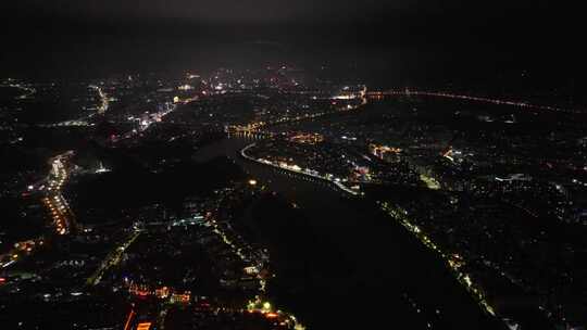 桂林夜景航拍视频素材模板下载