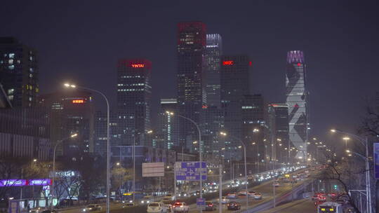 城市车流夜景  繁华都市夜景