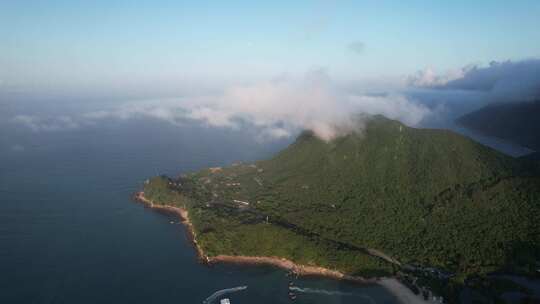 4K航拍深圳大鹏海岸线碧海蓝天