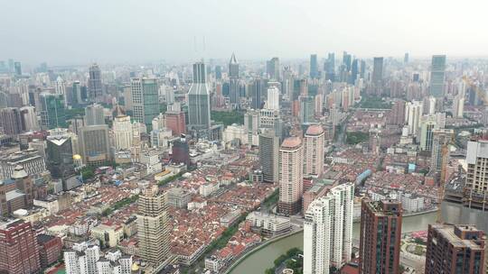 上海黄浦区城市高楼天际线风光视频素材模板下载
