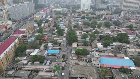 航拍河北邯郸回车巷历史文化街区