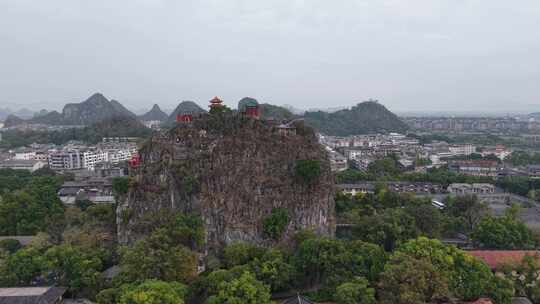 广西桂林独秀峰王城景区航拍