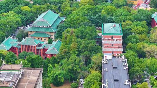 湖南大学学校校园风景航拍长沙岳麓区城市地