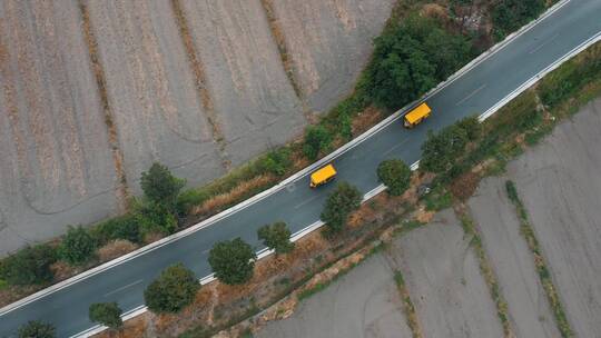 喜洲田园旅游观光公路航拍黄包车