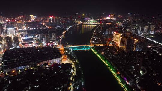 百色市夜景航拍