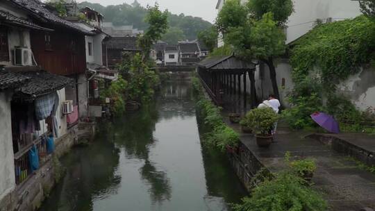 浙江绍兴书圣故里江南水乡风景视频