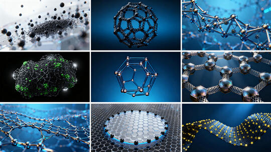 分子结构3D动画 纳米材料 分子结构