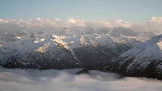 雪山延时 高原雪山雪峰云层延时