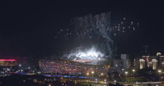 北京奥运会鸟巢烟花百年庆生北京宣传片地标