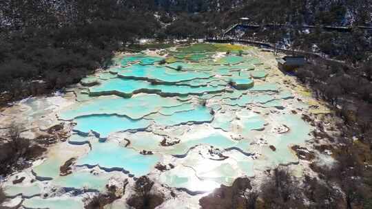 4k航拍四川甘孜黄龙景区