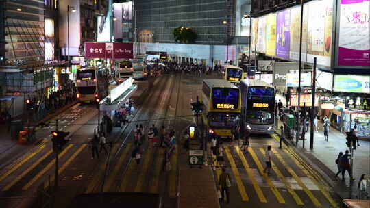 香港城市建筑行人