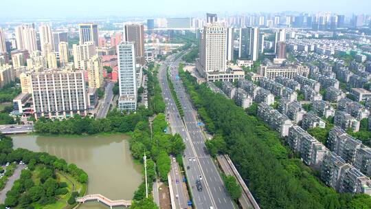 航拍嘉兴城市风景