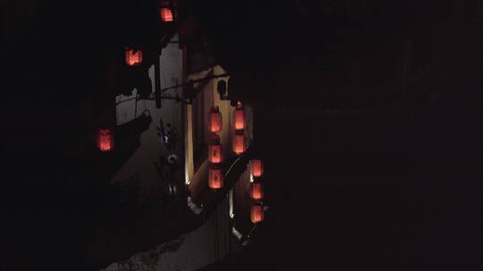 【空镜】4K夜景-江南水乡运河-倒影-log原片视频素材模板下载