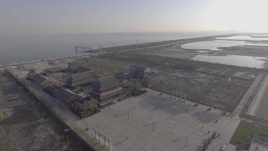天津滨海新区妈祖文化园航拍视频素材模板下载